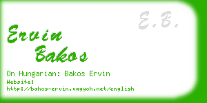 ervin bakos business card